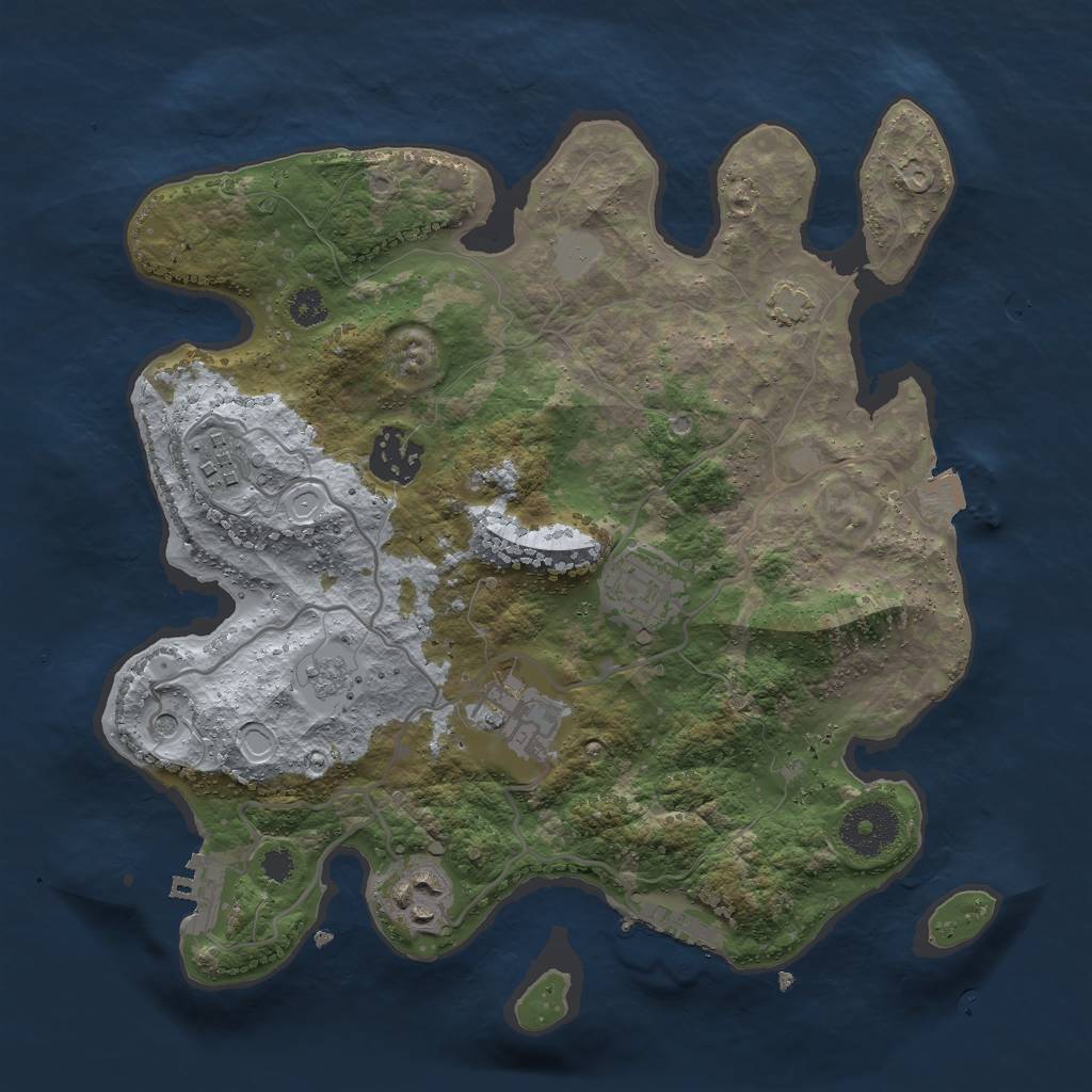Rust Map: Procedural Map, Size: 3000, Seed: 1459756395, 13 Monuments