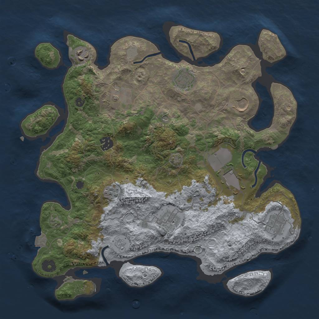 Rust Map: Procedural Map, Size: 3500, Seed: 58401723, 15 Monuments