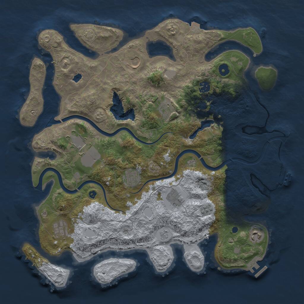 Rust Map: Procedural Map, Size: 4000, Seed: 387064194, 15 Monuments