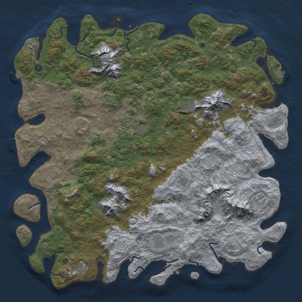 Rust Map: Procedural Map, Size: 6000, Seed: 22112023, 19 Monuments