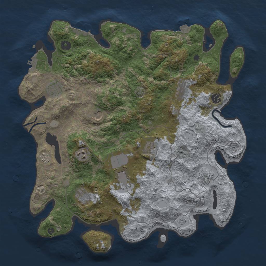 Rust Map: Procedural Map, Size: 4000, Seed: 529374079, 18 Monuments