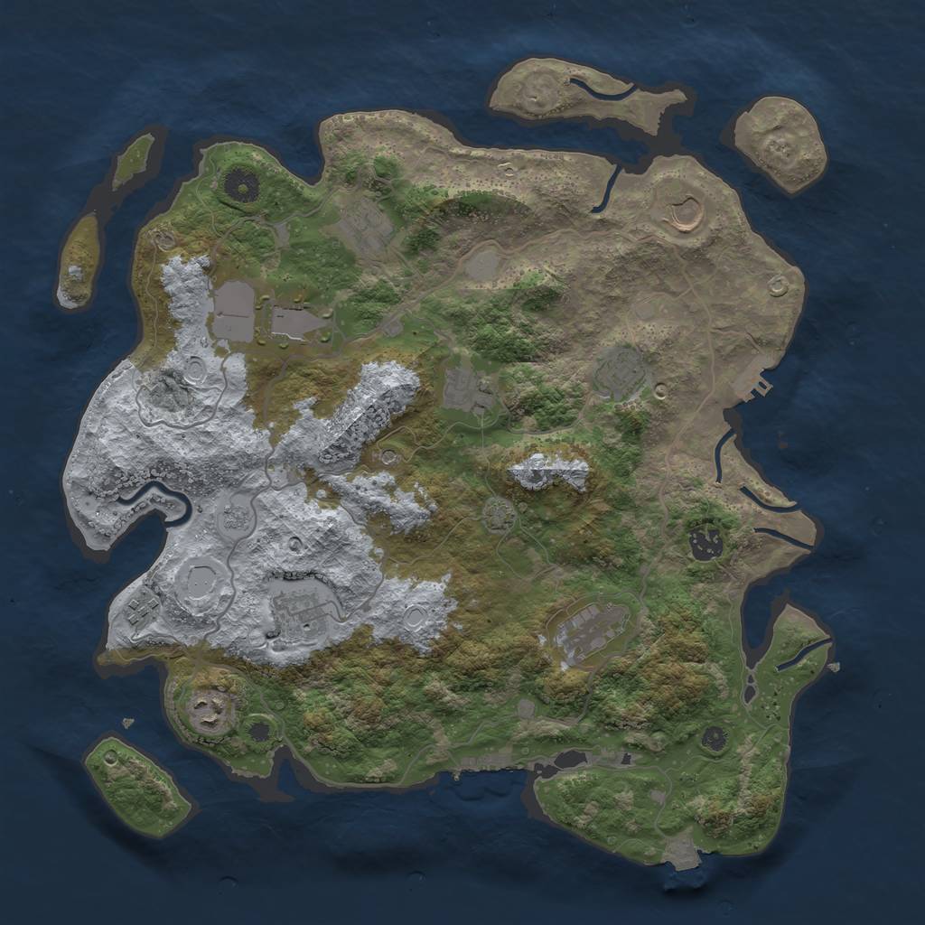 Rust Map: Procedural Map, Size: 4000, Seed: 146589262, 18 Monuments