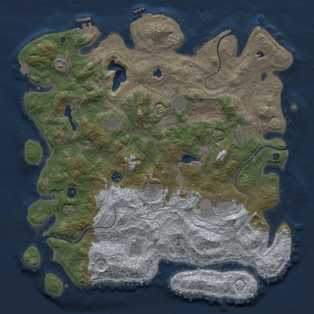 Rust Map: Procedural Map, Size: 4500, Seed: 1527923396, 15 Monuments