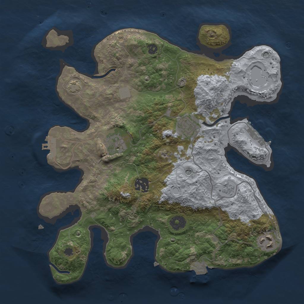 Rust Map: Procedural Map, Size: 3000, Seed: 1241214, 12 Monuments