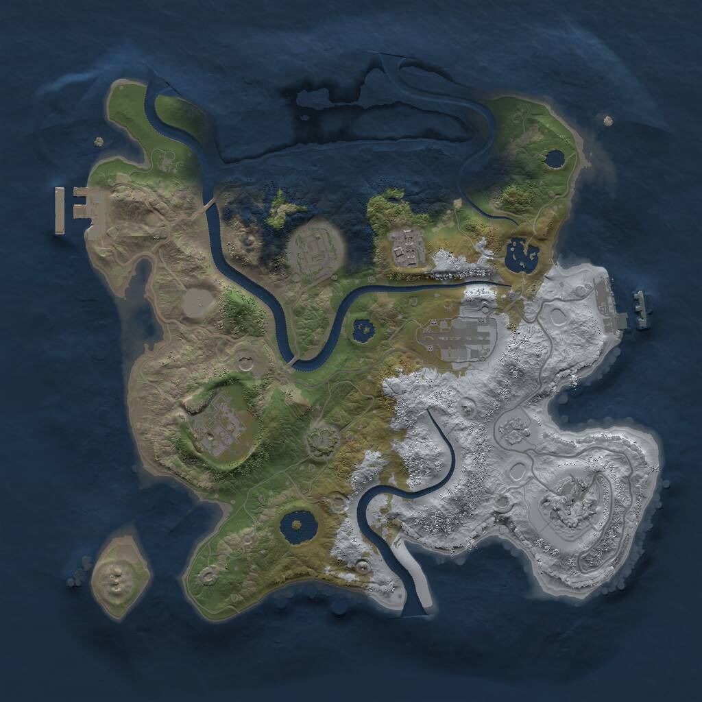 Rust Map: Procedural Map, Size: 3000, Seed: 2788, 12 Monuments