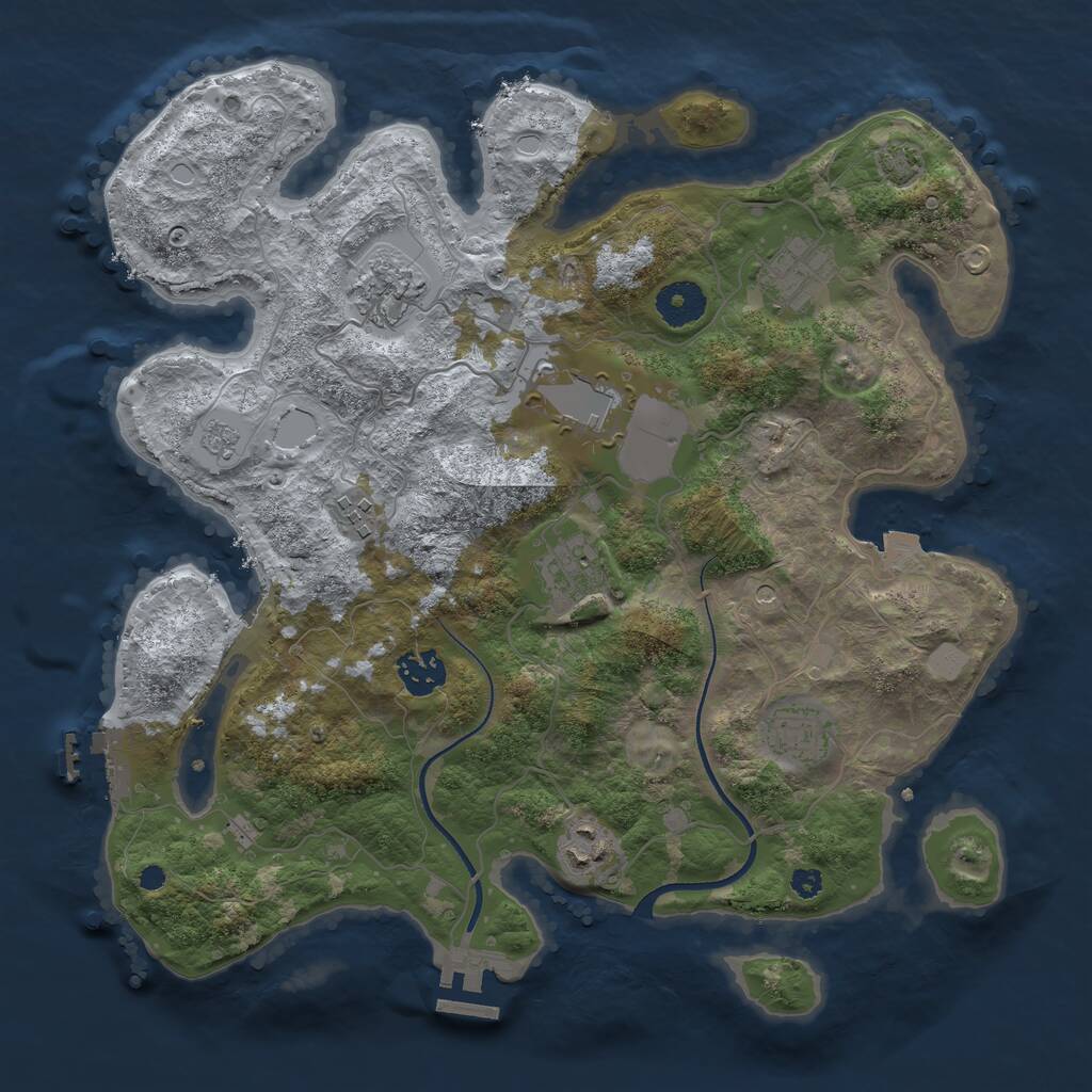 Rust Map: Procedural Map, Size: 3500, Seed: 231311103, 14 Monuments