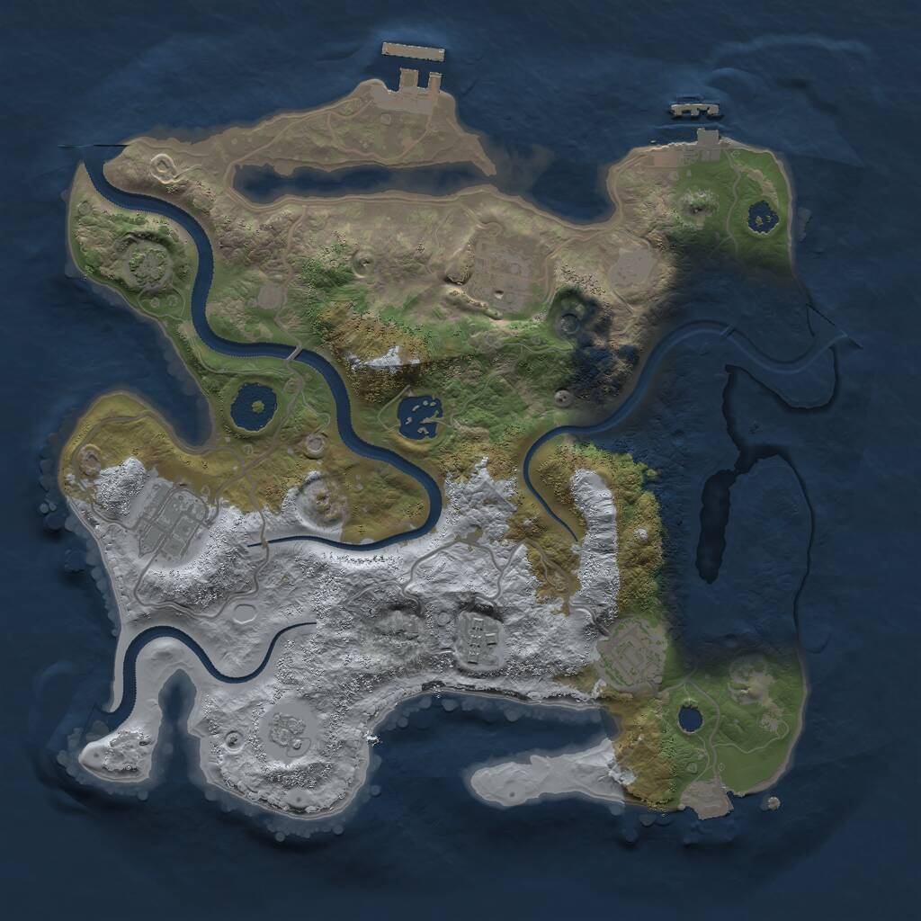Rust Map: Procedural Map, Size: 3000, Seed: 22539, 11 Monuments