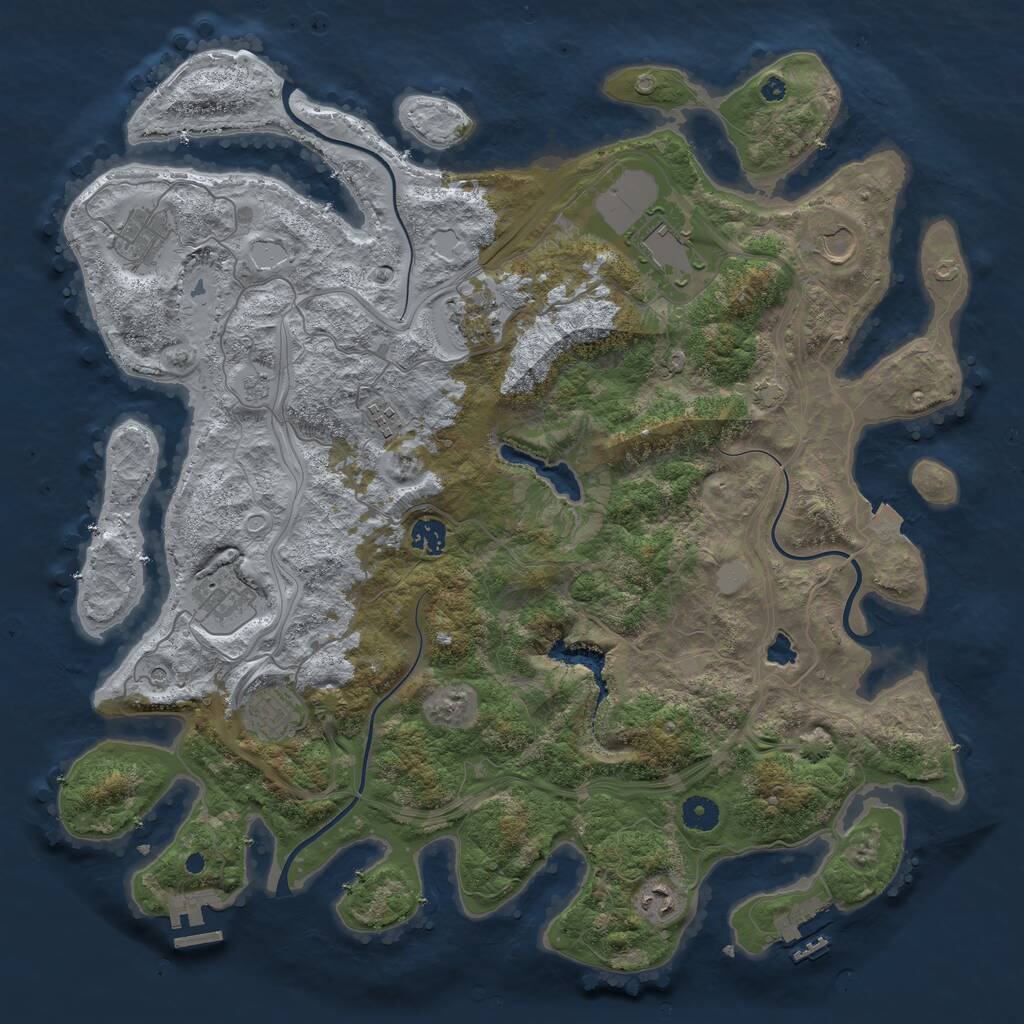 Rust Map: Procedural Map, Size: 4250, Seed: 387589863, 15 Monuments