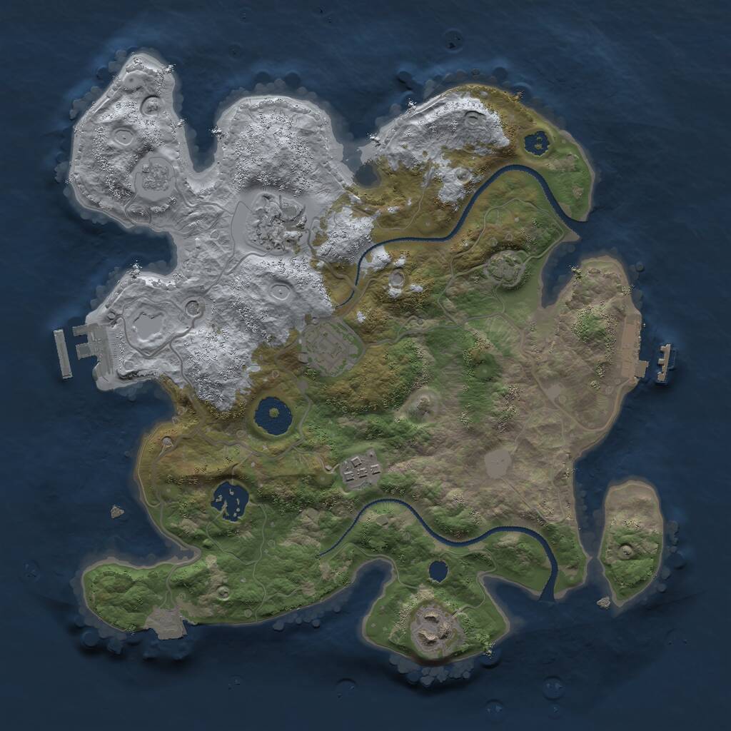Rust Map: Procedural Map, Size: 3000, Seed: 6276, 11 Monuments