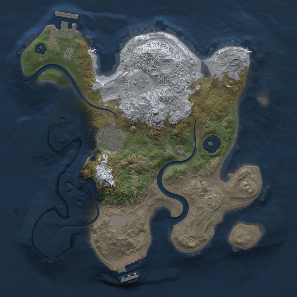 Rust Map: Procedural Map, Size: 2560, Seed: 1, 6 Monuments