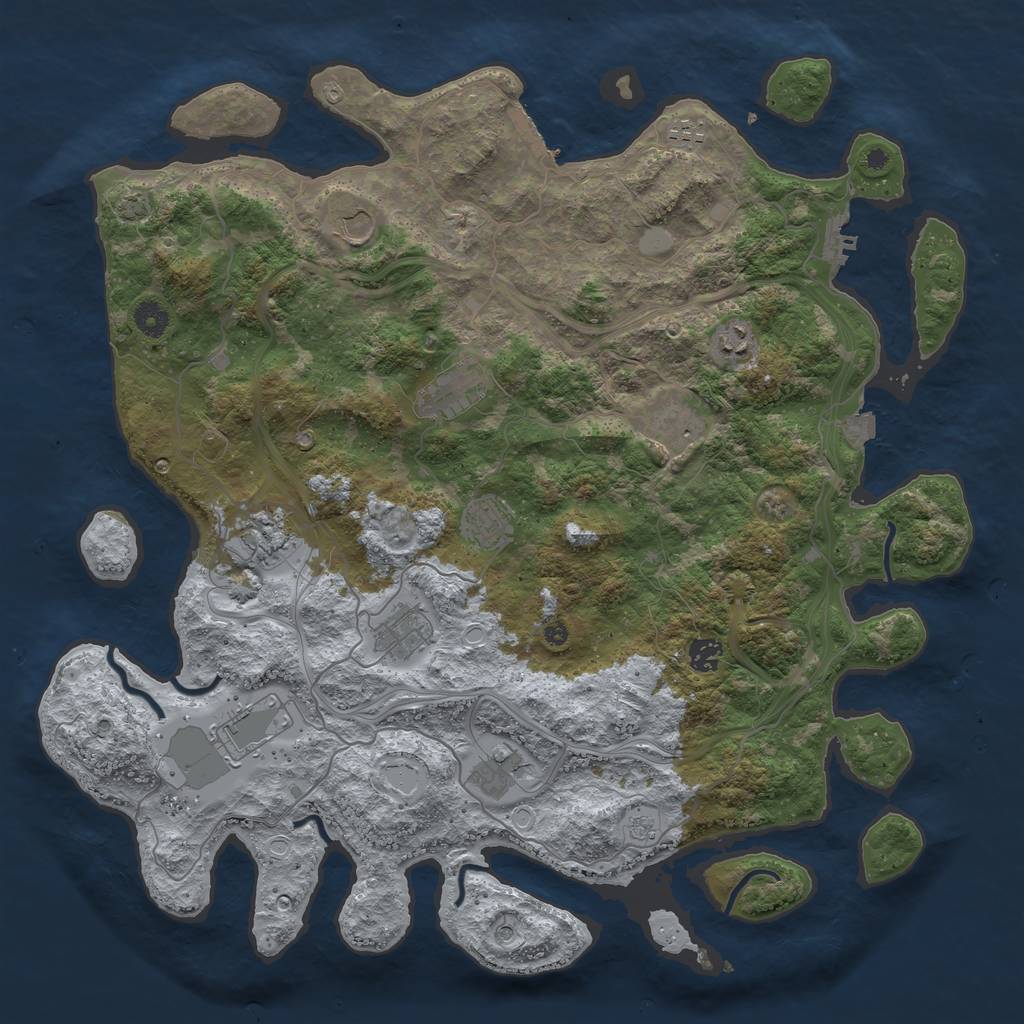 Rust Map: Procedural Map, Size: 4400, Seed: 29039059, 19 Monuments