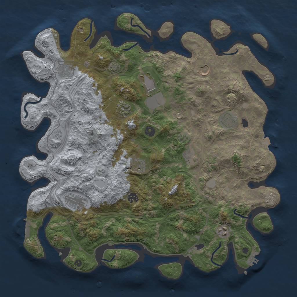 Rust Map: Procedural Map, Size: 4250, Seed: 392925272, 19 Monuments