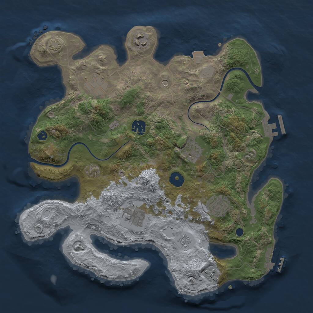 Rust Map: Procedural Map, Size: 3250, Seed: 50503, 13 Monuments