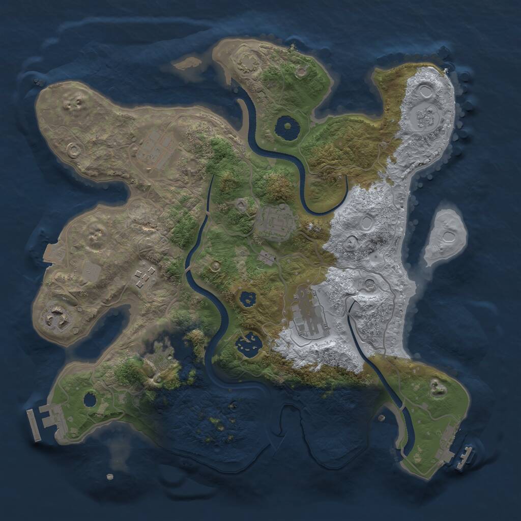 Rust Map: Procedural Map, Size: 3200, Seed: 99502, 13 Monuments