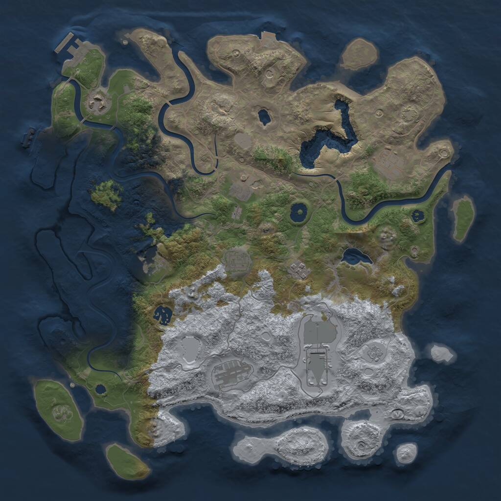 Rust Map: Procedural Map, Size: 4050, Seed: 126911824, 15 Monuments