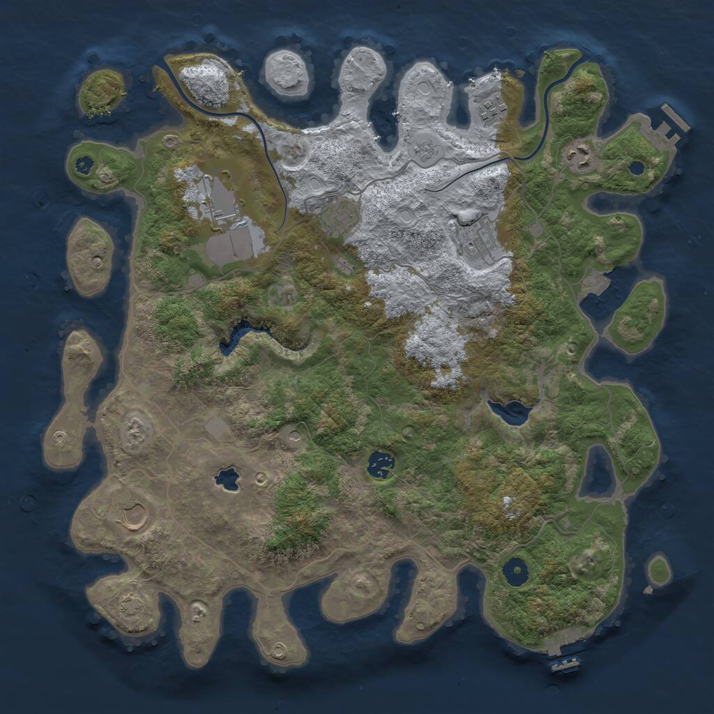 Rust Map: Procedural Map, Size: 4000, Seed: 161727921, 13 Monuments