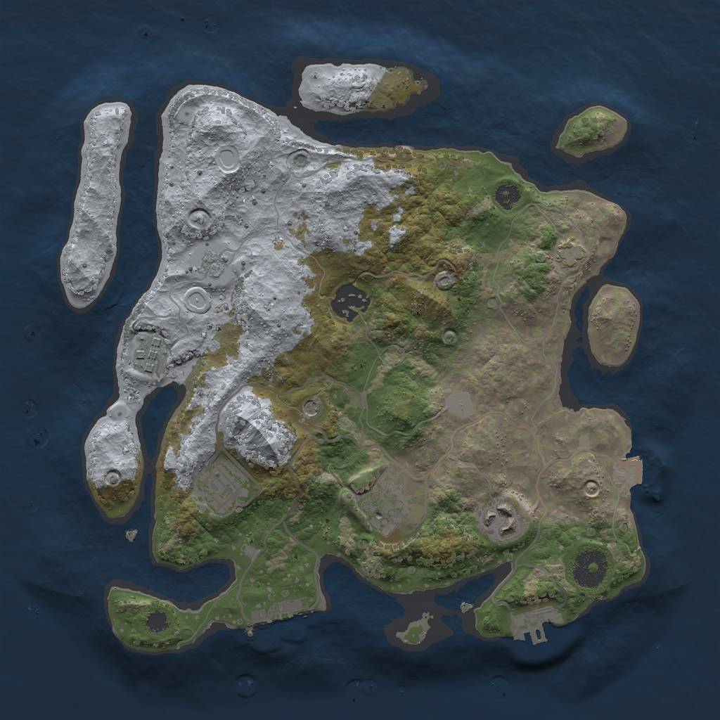 Rust Map: Procedural Map, Size: 3000, Seed: 98367234, 13 Monuments