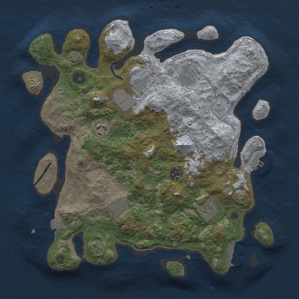 Rust Map: Procedural Map, Size: 3500, Seed: 1988273564, 15 Monuments
