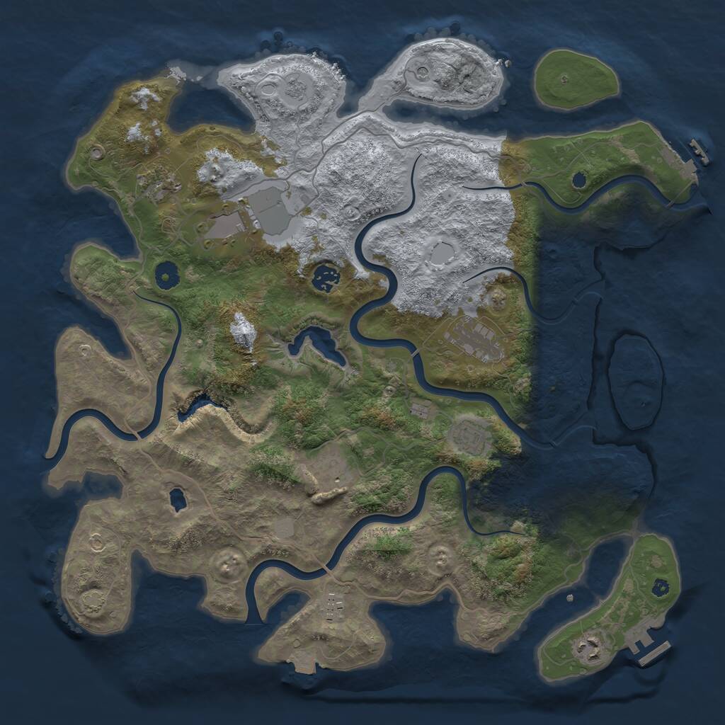 Rust Map: Procedural Map, Size: 4100, Seed: 63021955, 14 Monuments