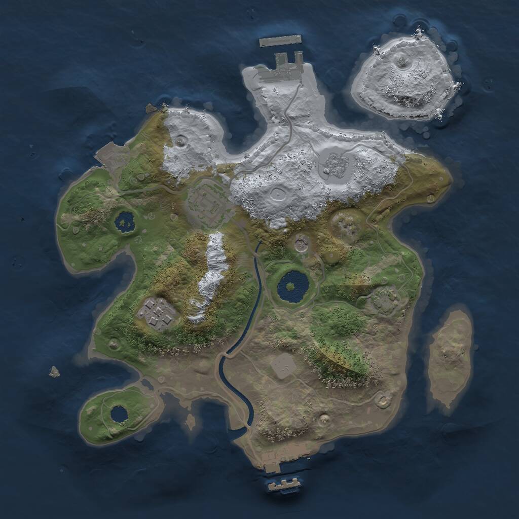 Rust Map: Procedural Map, Size: 2500, Seed: 7424732, 8 Monuments