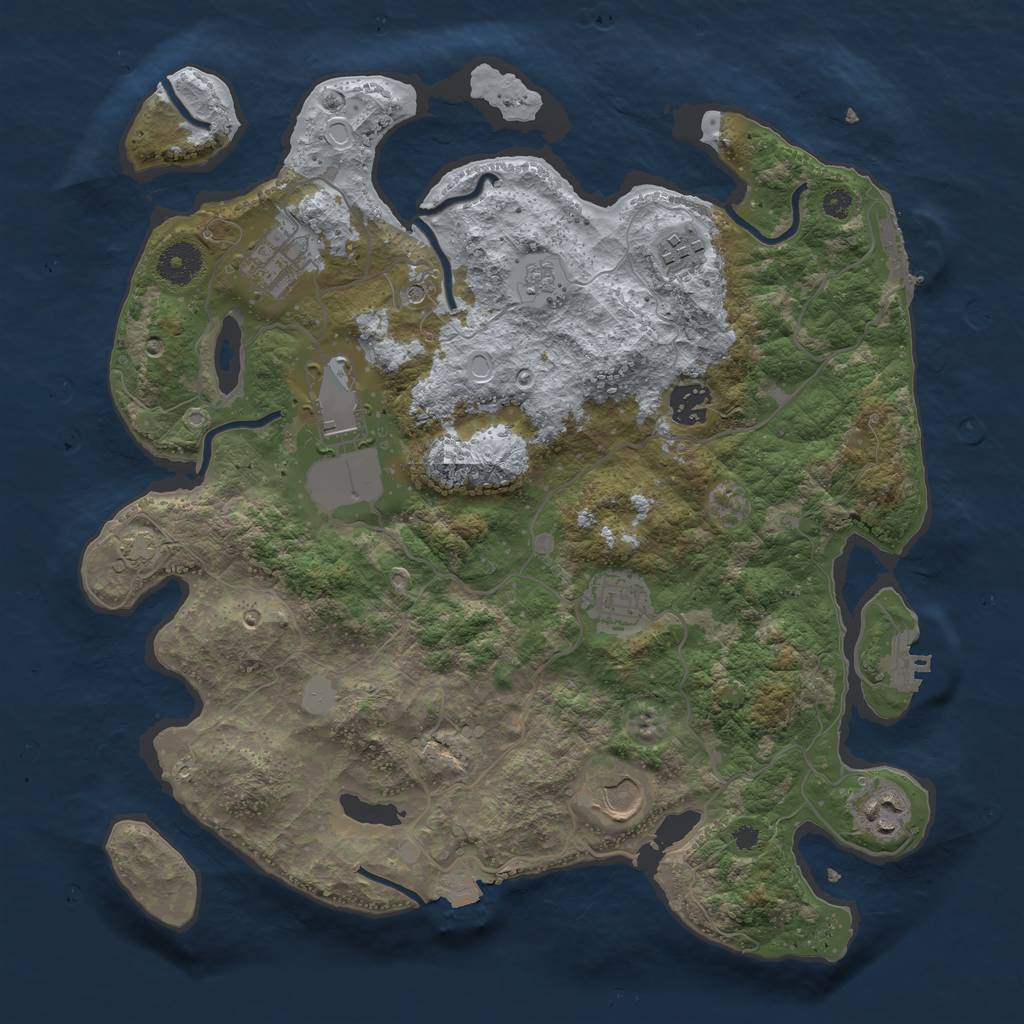 Rust Map: Procedural Map, Size: 3600, Seed: 12111, 15 Monuments