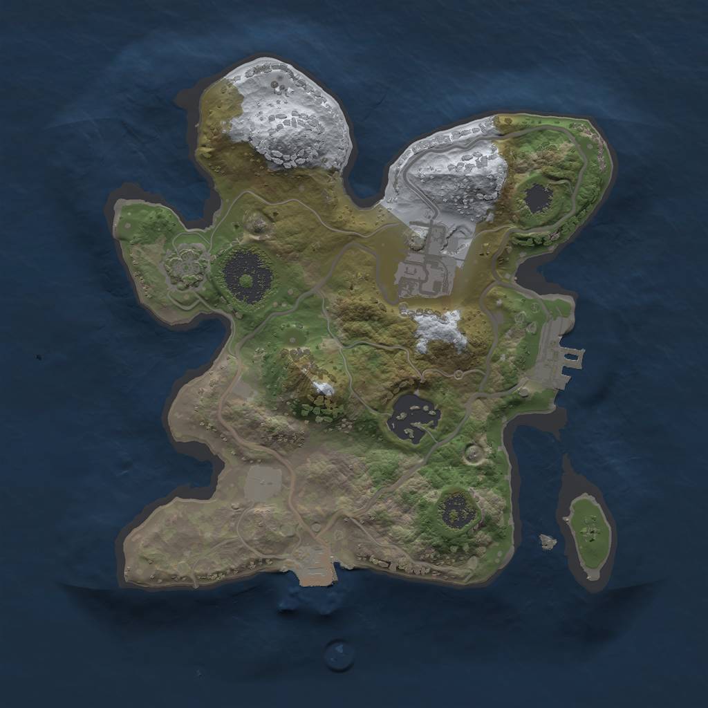 Rust Map: Procedural Map, Size: 2163, Seed: 2130843556, 7 Monuments