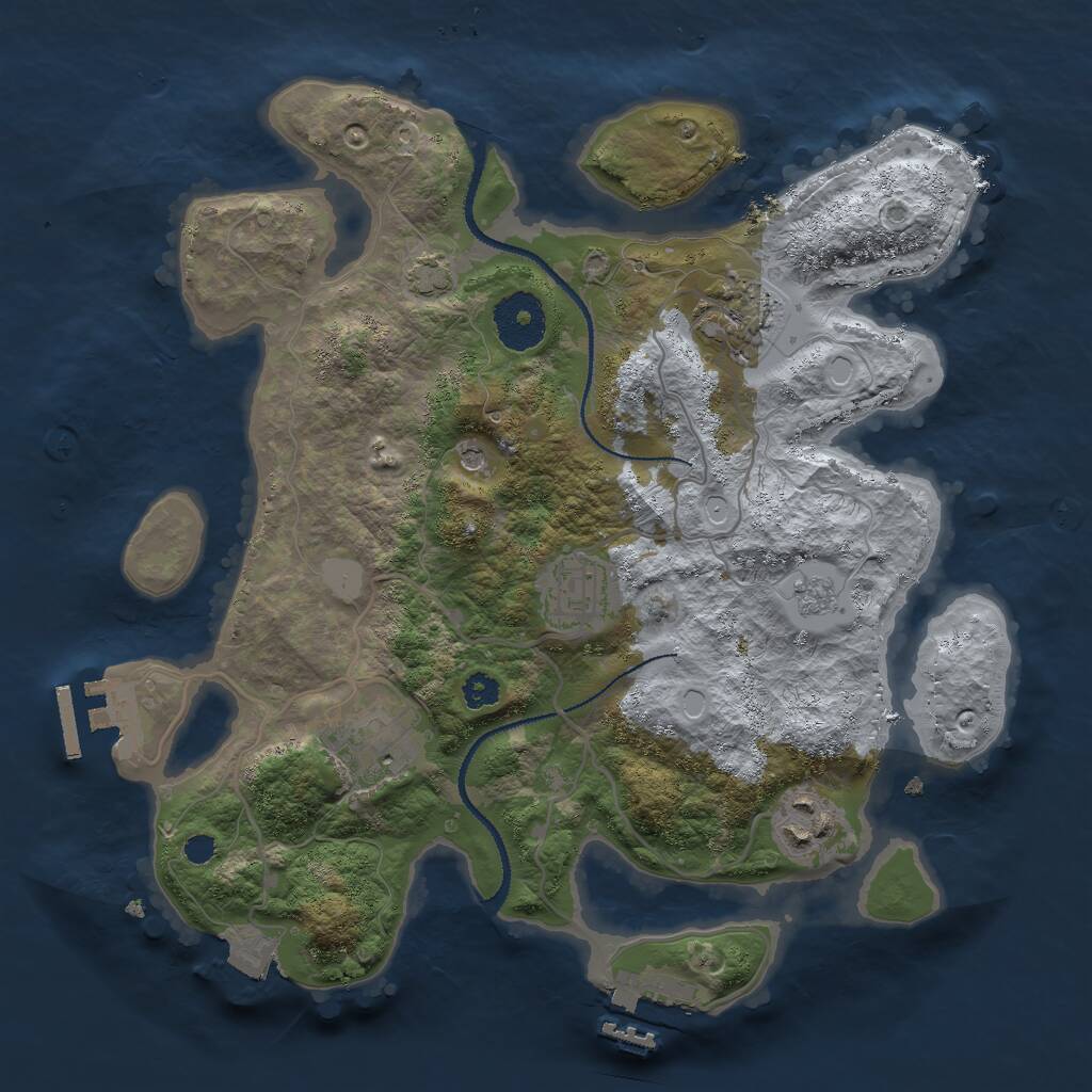 Rust Map: Procedural Map, Size: 3000, Seed: 84927, 10 Monuments