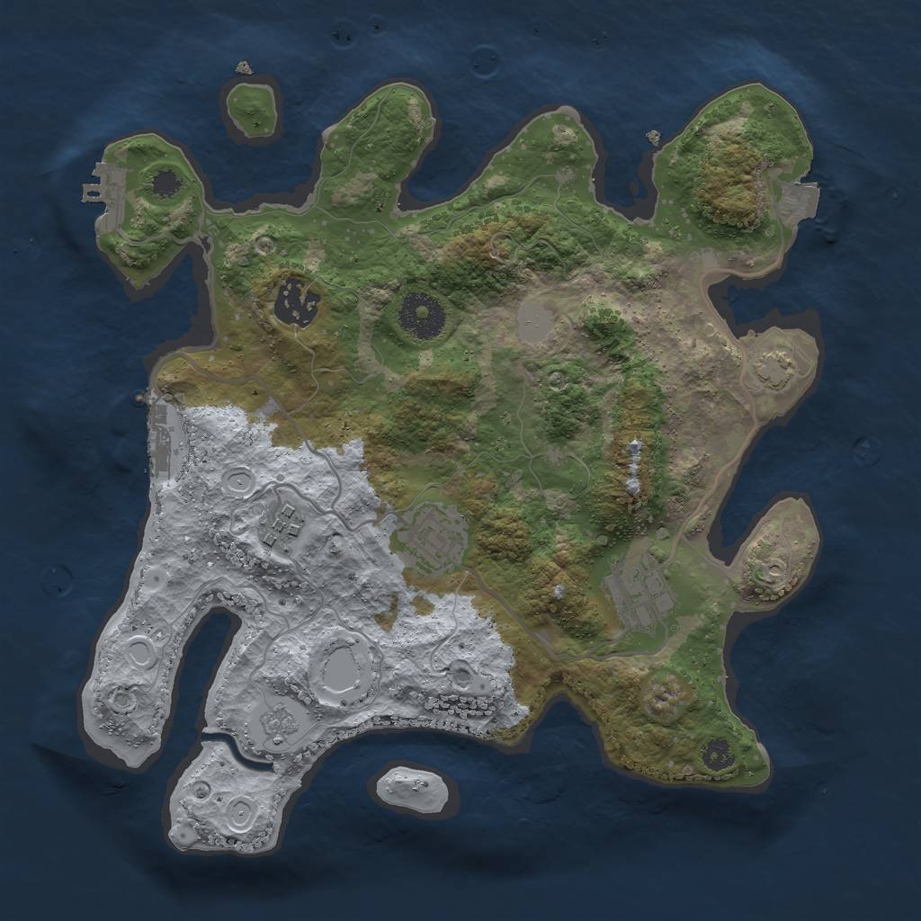 Rust Map: Procedural Map, Size: 3000, Seed: 61984245, 11 Monuments