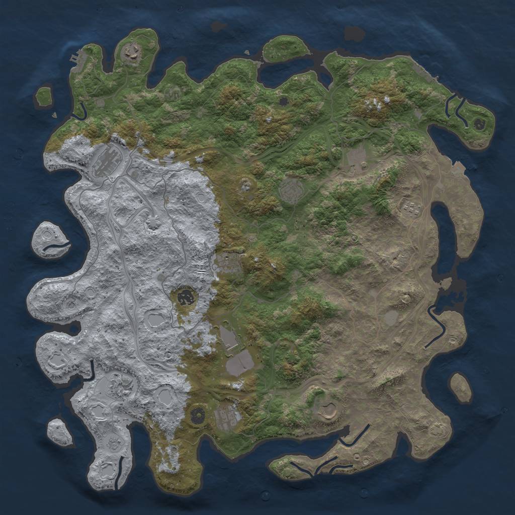 Rust Map: Procedural Map, Size: 4800, Seed: 1285498689, 19 Monuments