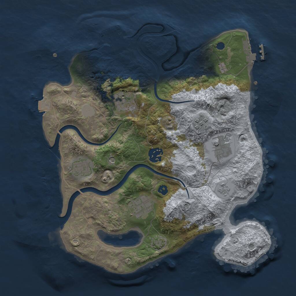 Rust Map: Procedural Map, Size: 3000, Seed: 89550, 12 Monuments