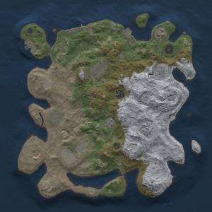 Thumbnail Rust Map: Procedural Map, Size: 3500, Seed: 1691718830, 17 Monuments