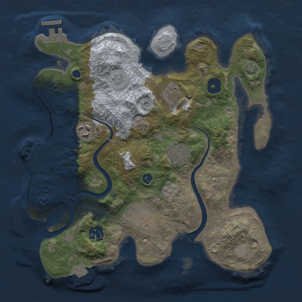 Rust Map: Procedural Map, Size: 3000, Seed: 333902210, 12 Monuments