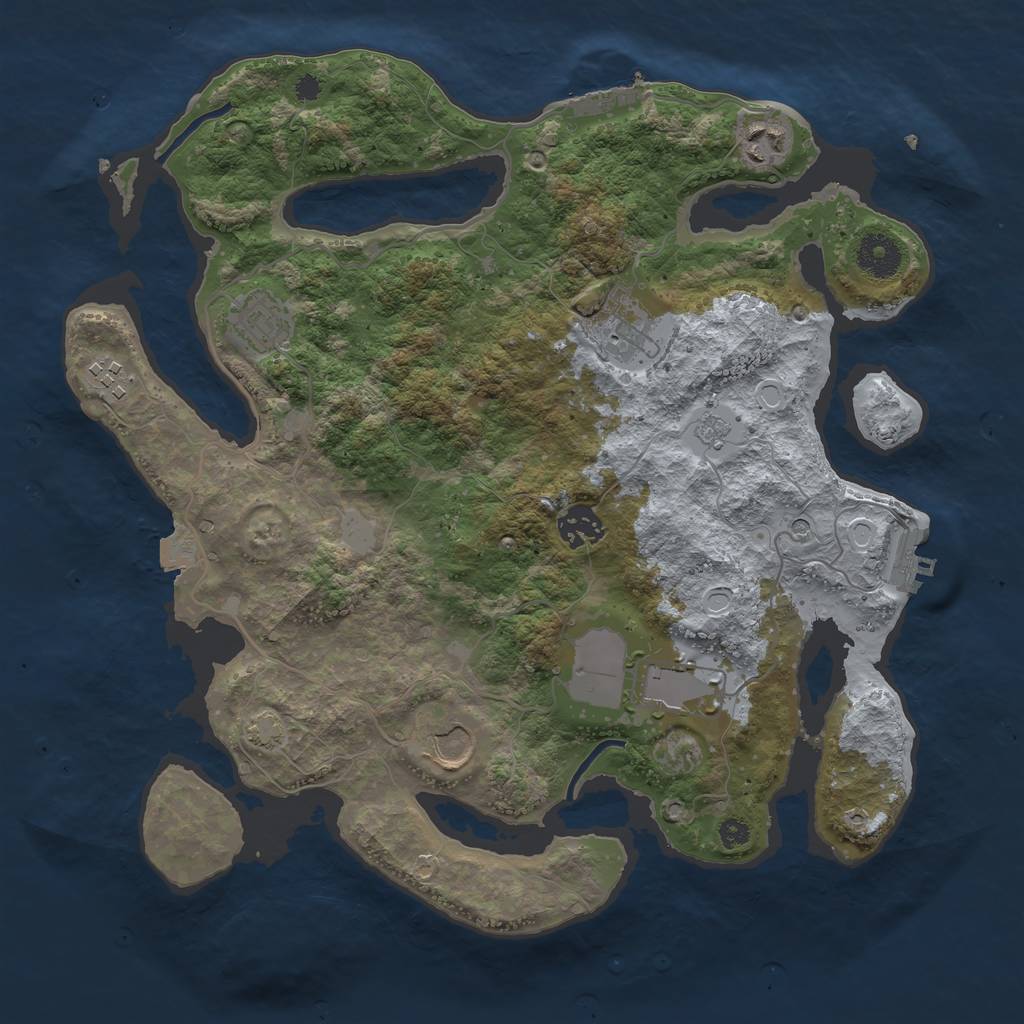Rust Map: Procedural Map, Size: 3500, Seed: 831472732, 15 Monuments