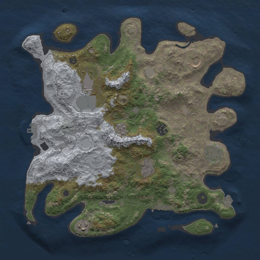 Rust Map: Procedural Map, Size: 3500, Seed: 765652997, 15 Monuments