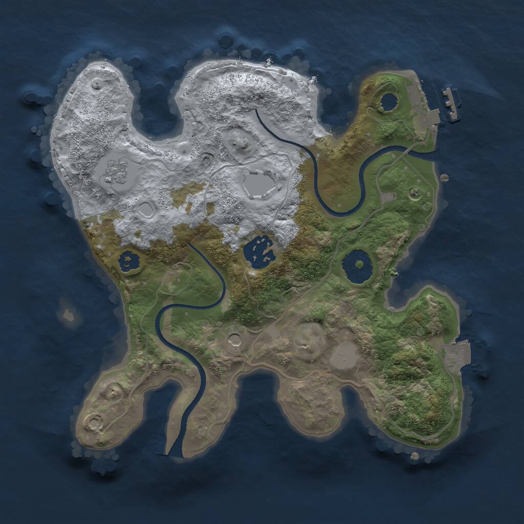 Rust Map: Procedural Map, Size: 2500, Seed: 930255925, 5 Monuments