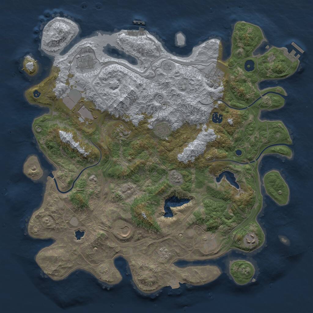 Rust Map: Procedural Map, Size: 4250, Seed: 1991233864, 16 Monuments