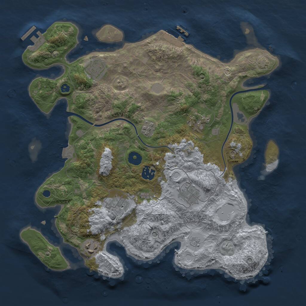 Rust Map: Procedural Map, Size: 3400, Seed: 38261779, 13 Monuments