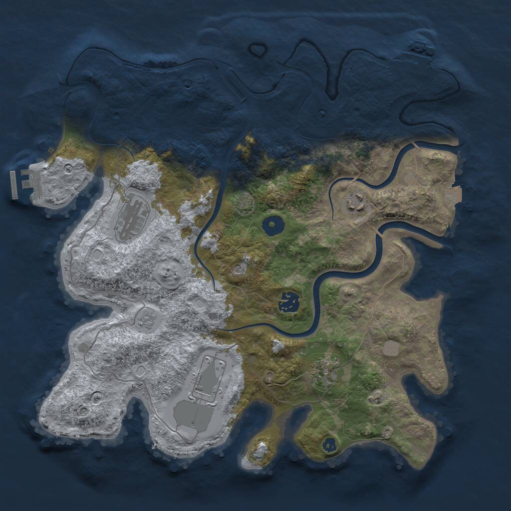 Rust Map: Procedural Map, Size: 3600, Seed: 787211489, 12 Monuments