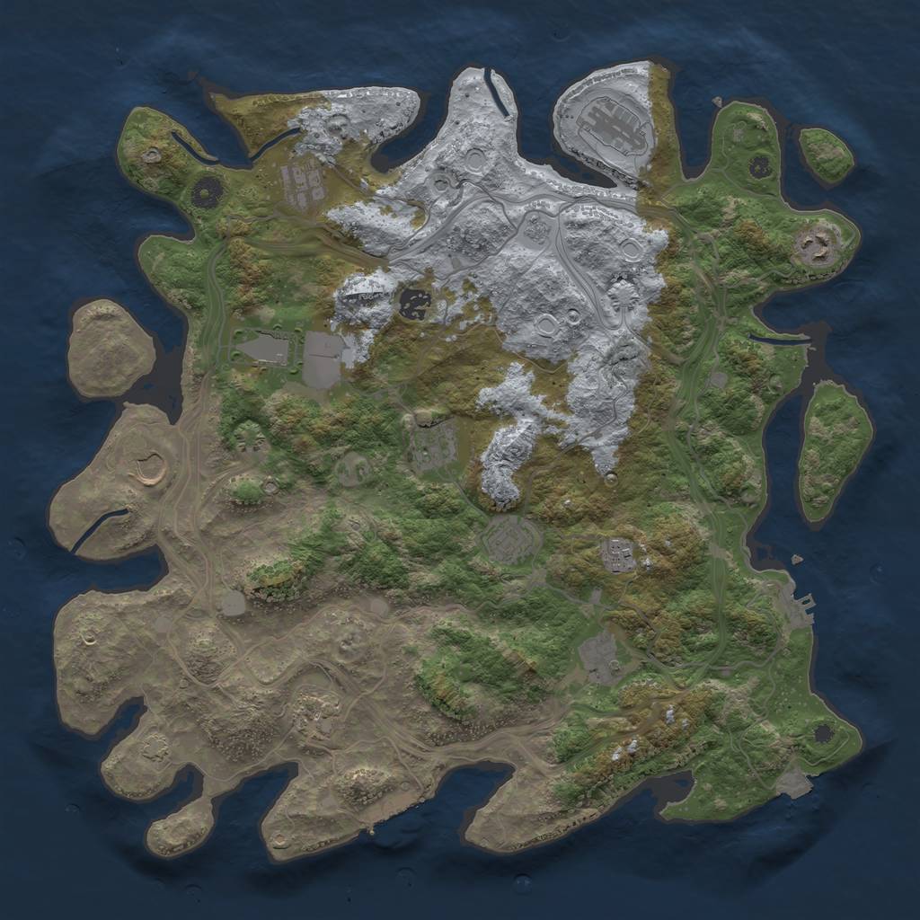 Rust Map: Procedural Map, Size: 4250, Seed: 801, 19 Monuments