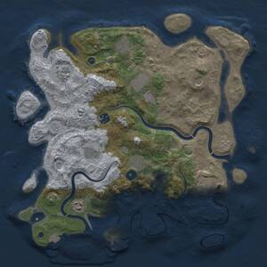 Thumbnail Rust Map: Procedural Map, Size: 3900, Seed: 34945051, 15 Monuments