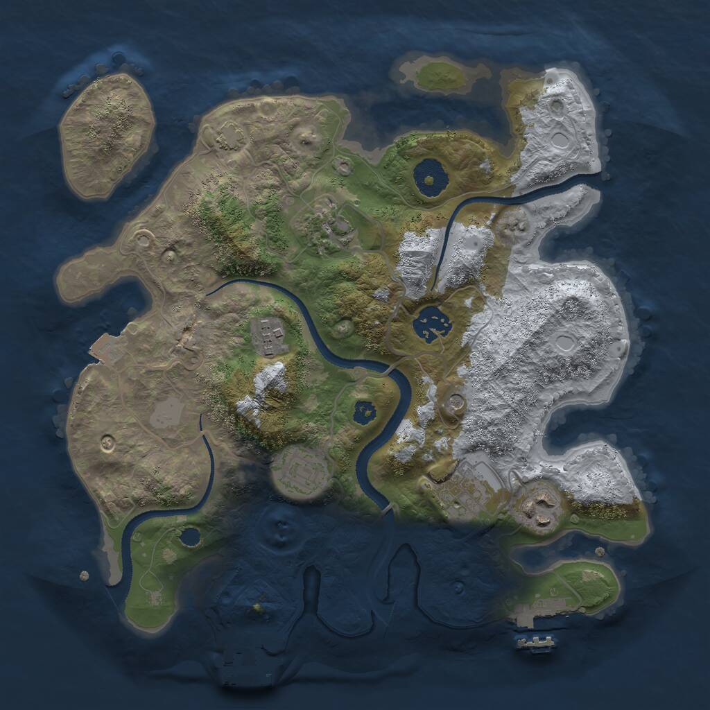 Rust Map: Procedural Map, Size: 3000, Seed: 7487, 11 Monuments