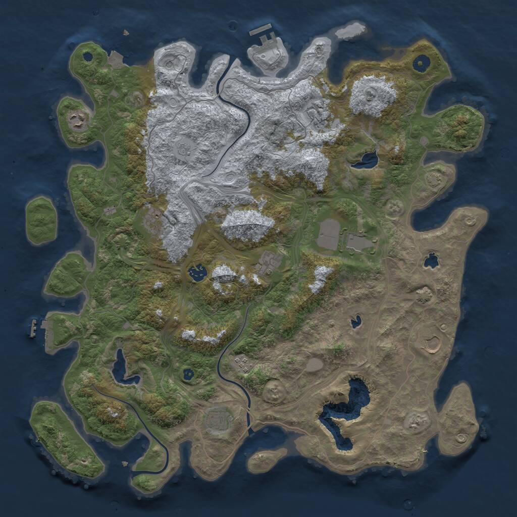 Rust Map: Procedural Map, Size: 4500, Seed: 2023110201, 15 Monuments