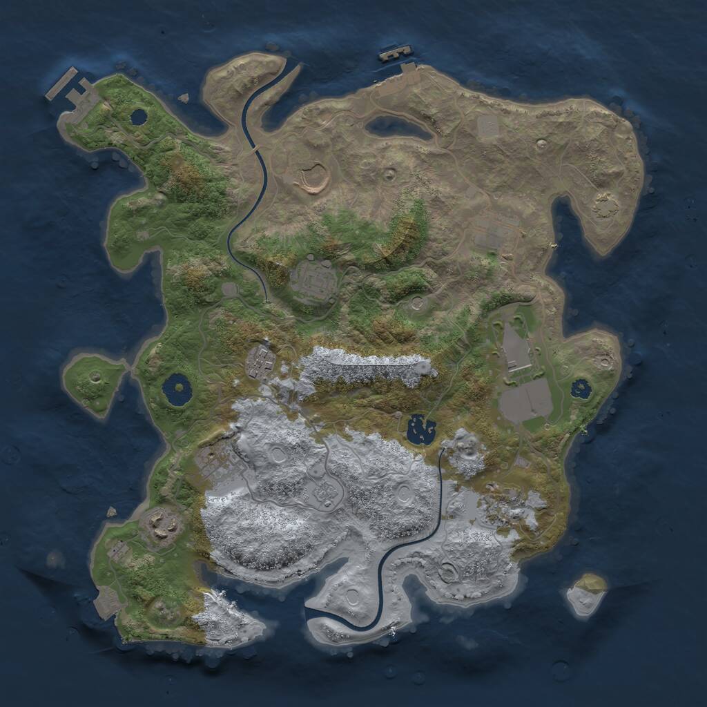 Rust Map: Procedural Map, Size: 3500, Seed: 451751382, 15 Monuments