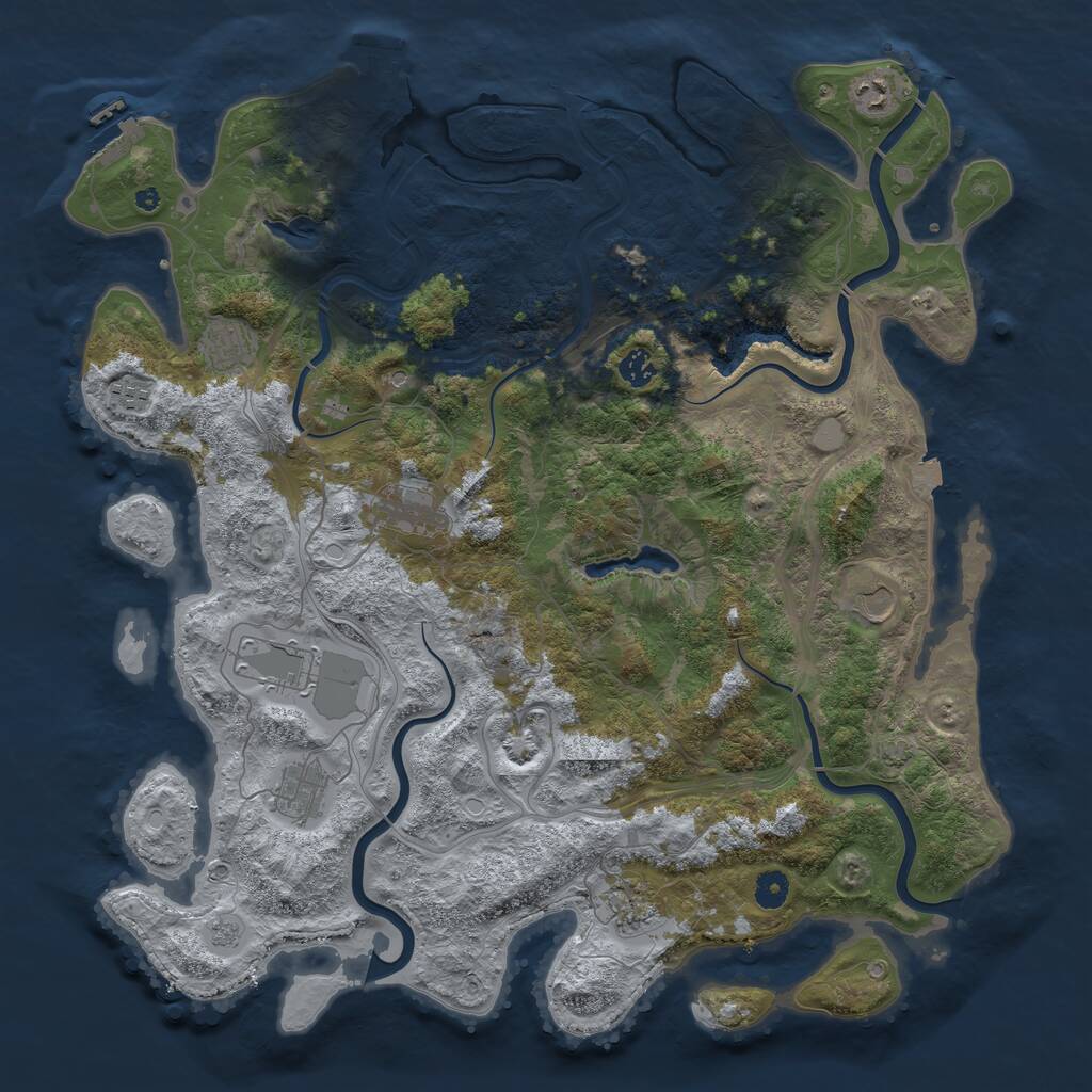 Rust Map: Procedural Map, Size: 4500, Seed: 106797755, 15 Monuments