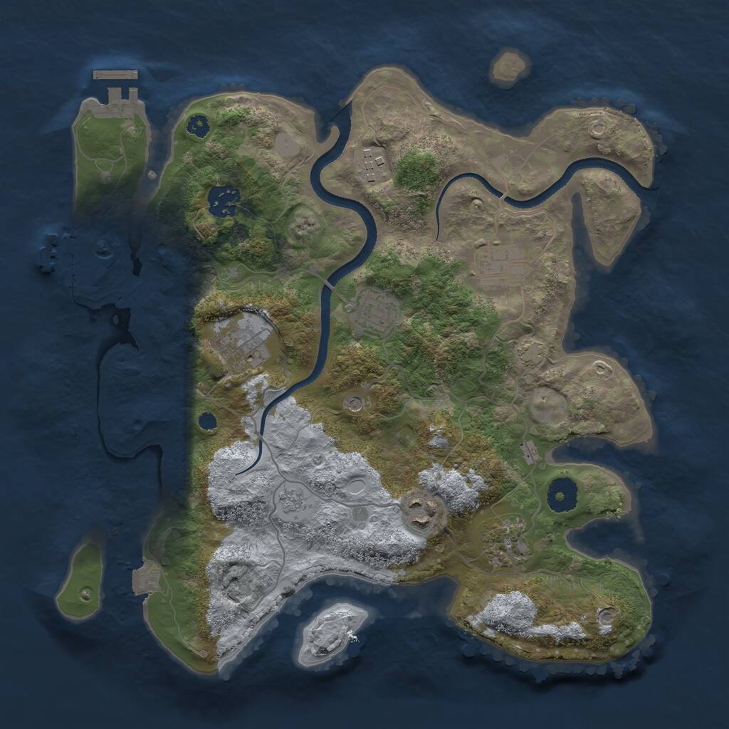 Rust Map: Procedural Map, Size: 3300, Seed: 711692245, 13 Monuments