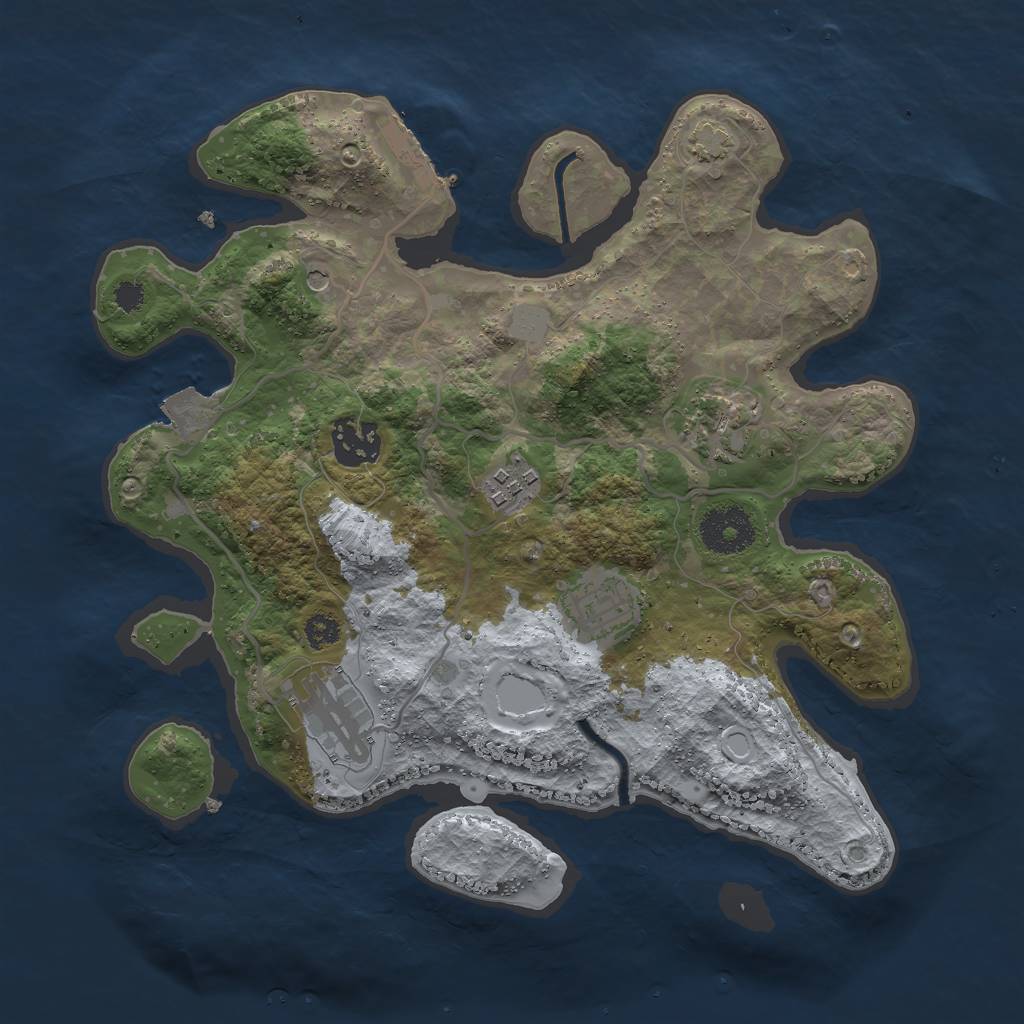 Rust Map: Procedural Map, Size: 3000, Seed: 12466, 11 Monuments