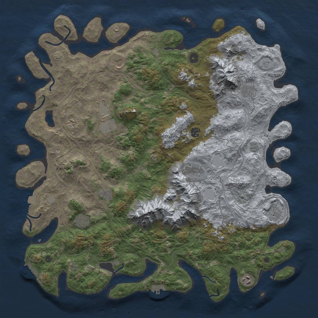 Rust Map: Procedural Map, Size: 5000, Seed: 64089, 19 Monuments