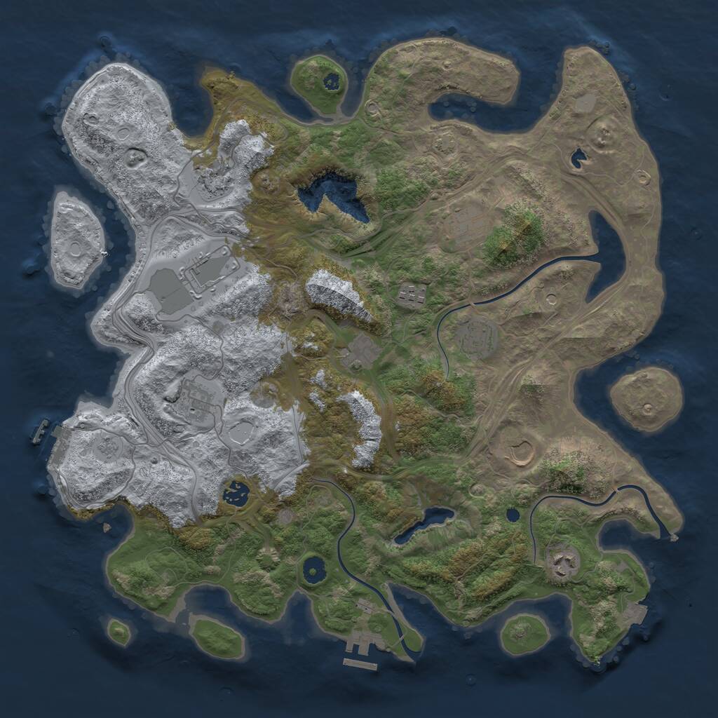 Rust Map: Procedural Map, Size: 4250, Seed: 258147, 16 Monuments