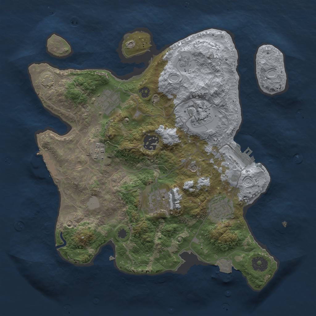 Rust Map: Procedural Map, Size: 3000, Seed: 1879110911, 14 Monuments