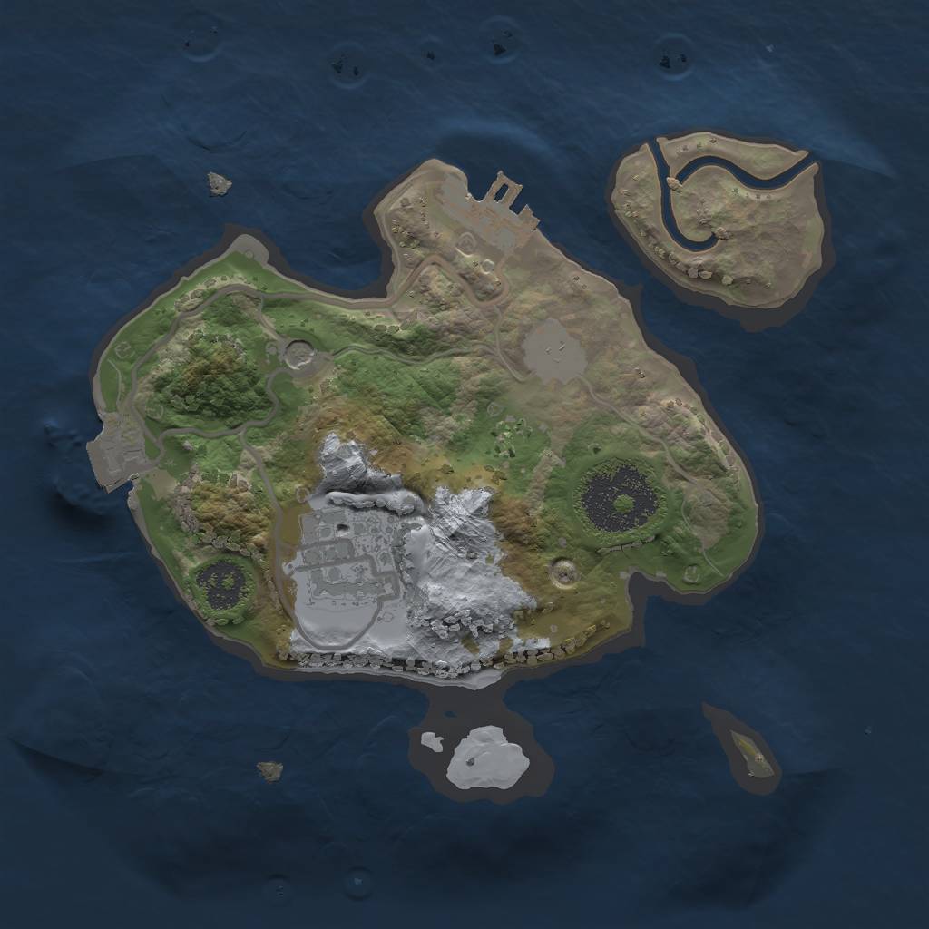 Rust Map: Procedural Map, Size: 2000, Seed: 1733176488, 6 Monuments